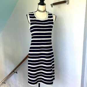 Max Studio NWT Cotton Black And White Shift Dress w/Chevron Stitch Detail. Small